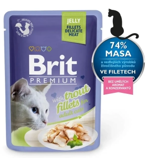 Brit Premium Cat kapsička pro kočky s pstruhovými filety v želé 85 g