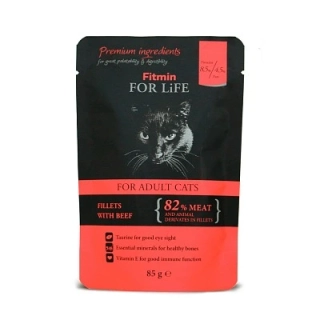 Fitmin For Life kapsička pro kočky s hovězím 85 g