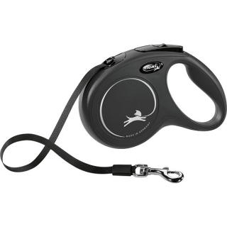Flexi New Classic M pásek 5 m, max. 25 kg, - černá