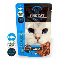 Fine Cat kapsička Grain-Free pro dospělé kočky s lososem v omáčce 100 g