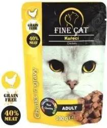 Fine Cat kapsička Grain-Free pro dospělé kočky s kuřetem v omáčce 100 g