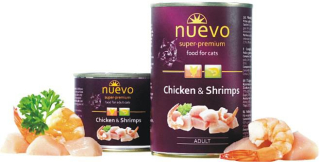 Nuevo Cat Adult konzerva pro kočky s kuřetem a krevetami 400 g