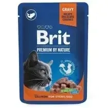 Brit Premium Cat kapsička pro sterilizované kočky s lososem 100 g