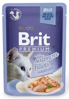 Brit Premium Cat kapsička pro kočky s lososovými filety v želé 85 g