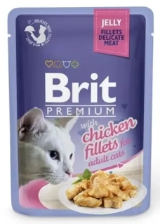 Brit Premium Cat kapsička pro dospělé kočky s kuřecími filety v želé 85 g