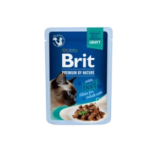 Brit Premium Cat kapsička pro kočky s hovězími filety v omáčce 85 g