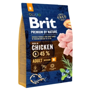 Brit Premium by Nature Adult M granule pro psy kuřecí 3 kg