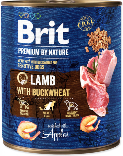 Brit Premium by Nature konzerva pro psy jehně, pohanka 800 g