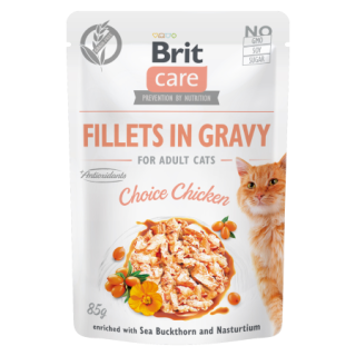 Brit Care Cat kapsička pro kočky s kuřecími filety v omáčce 85 g