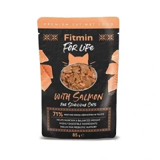 Fitmin For Life kapsička pro kastrované kočky s lososem 85 g