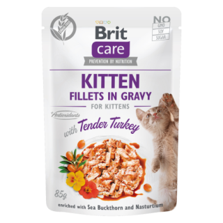 Brit Care Cat kapsička pro koťata s krůtími filety v omáčce 85 g