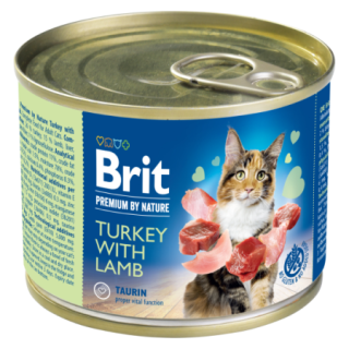Brit Premium by Nature konzerva pro kočky s krůtou a jehněčím 200 g