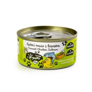 Lyopro konzerva s kuřecím masem a lososem 85 g